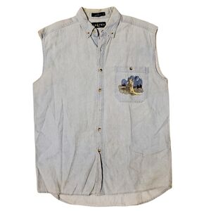 Vintage Sturgis motorcycle Rally 2003 Denim vest shirt size medium